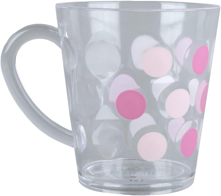 Daiso Dots Glass Mug | 220ml | Clear Durable Mug for Hot & Cold Beverages | Polka Dot Design - Image 2